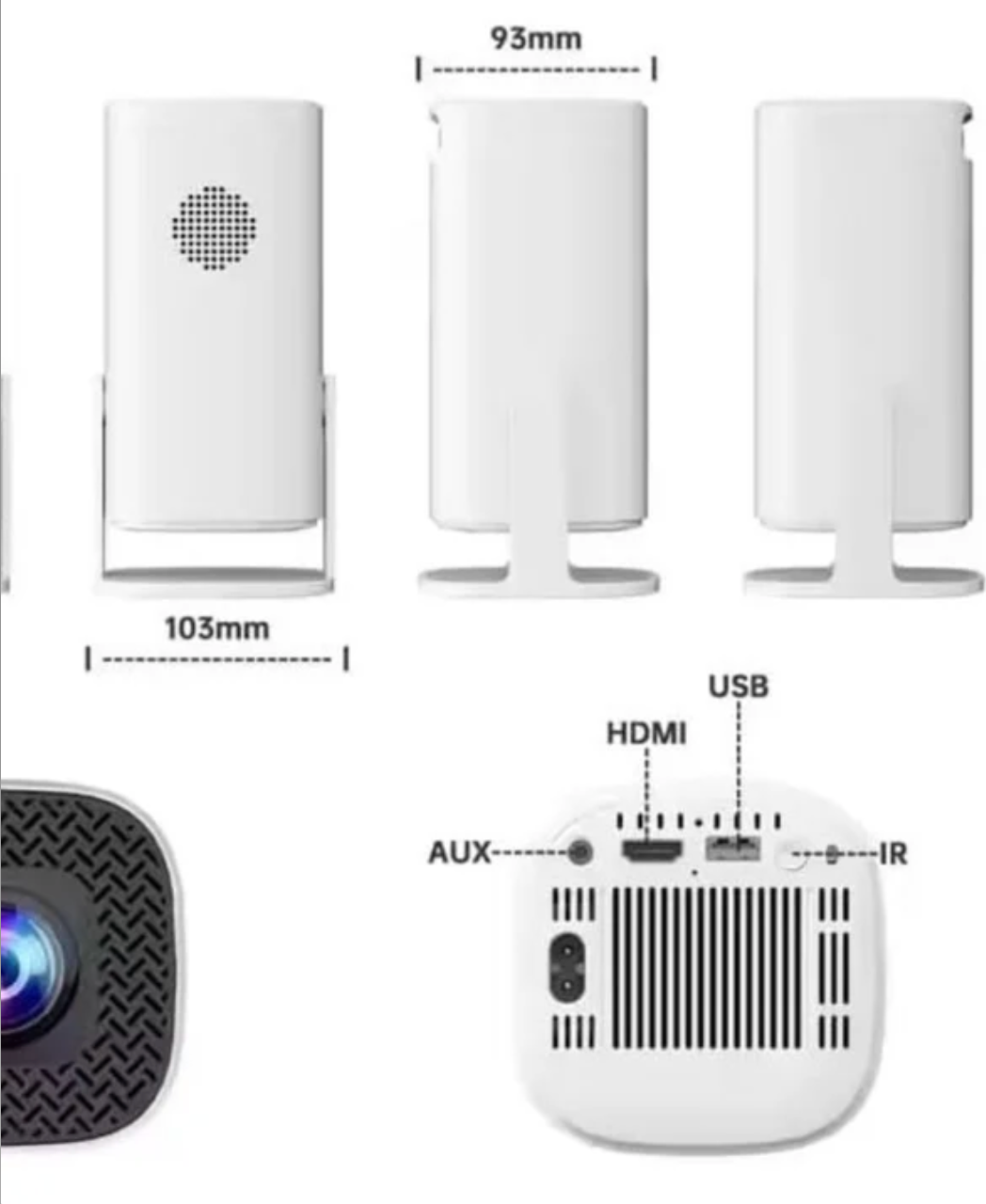 S40 HD Smart Portable Projector | 3500 Lumens | 180° Projection