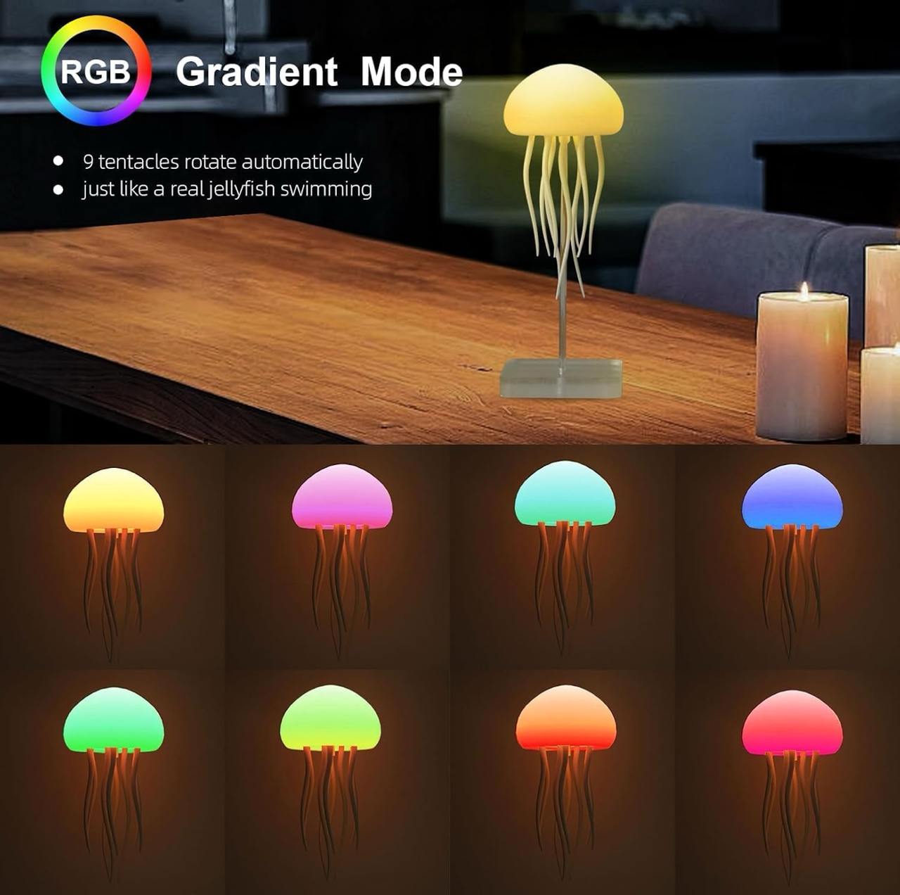 Jellyfish Lamp with Dancing Legs | RGB Gradient