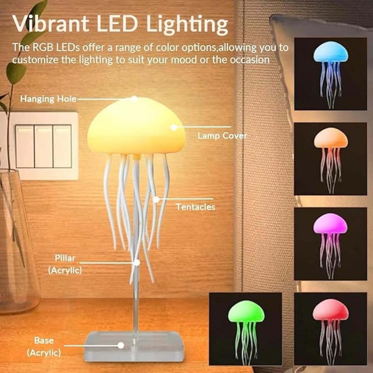 Jellyfish Lamp with Dancing Legs | RGB Gradient